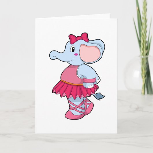 Olifant op ballet met rok kaart (Voorkant)
