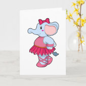 Olifant op ballet met rok kaart (Gele Bloem)