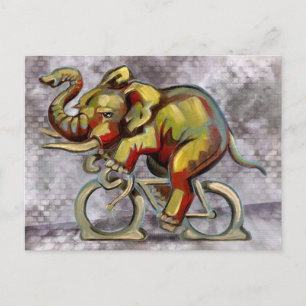 Olifant op de fiets briefkaart