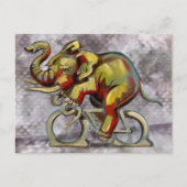 Olifant op de fiets briefkaart (Voorkant)