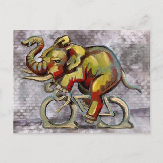 Olifant op de fiets briefkaart (Voorkant)