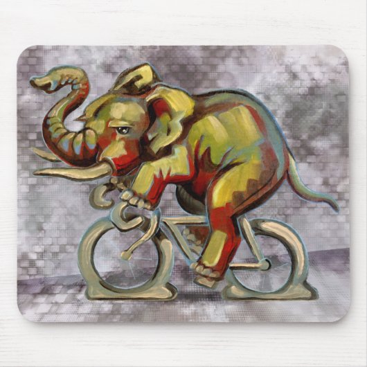 Olifant op de fiets muismat (Voorkant)