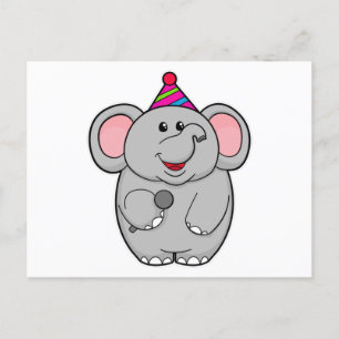 Olifant op Feestje met Microfoon Briefkaart