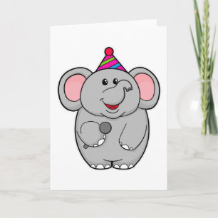 Olifant op Feestje met Microfoon Kaart