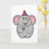 Olifant op Feestje met Microfoon Kaart (Gele Bloem)