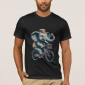 Olifant op Fiets Retro T-shirt (Voorkant)