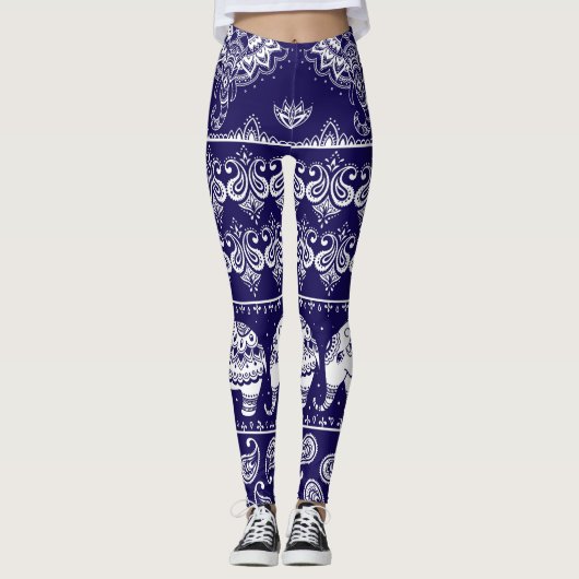 Olifant, paisley: tribal patroon. leggings (Voorkant)