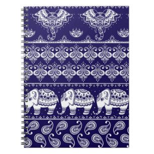 Olifant, paisley: tribal patroon. notitieboek