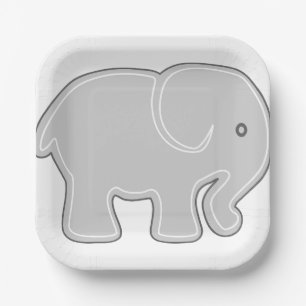 Olifant Papier Borden, 7" Vierkante Papier Bord