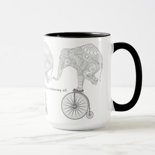 Olifant Penny Farthing Fiets Balans Mok (Rechts)