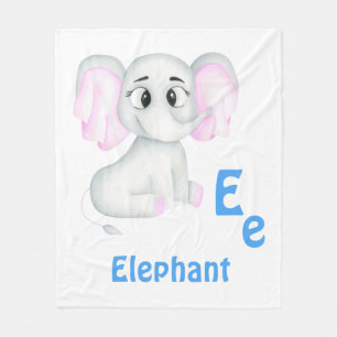 Olifant personaliseren ABC: Letter E - Jouw namen Fleece Deken