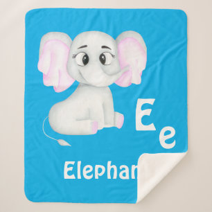 Olifant personaliseren ABC: Letter E - Jouw namen Sherpa Deken