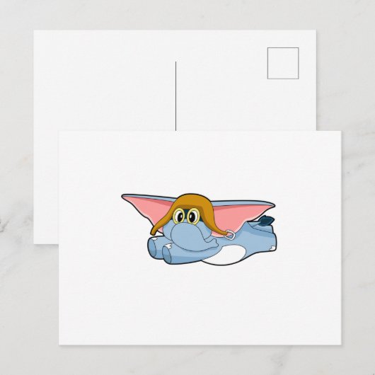 Olifant Piloot Pilotenpet Briefkaart (Voorkant / Achterkant)