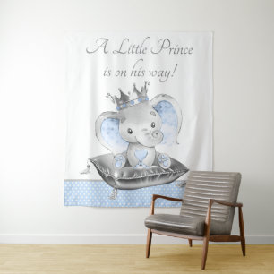 Olifant Prins Baby Shower Achtergrond Banner Wandkleed