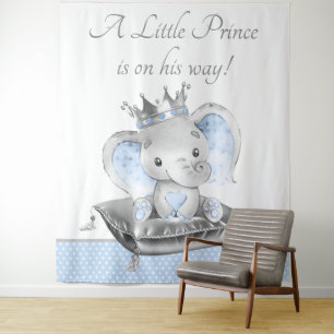 Olifant Prins Baby Shower Banner Achtergrond Wandkleed