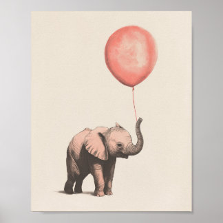 Olifant Print | Baby Olifant Kunst | Kinderkamer