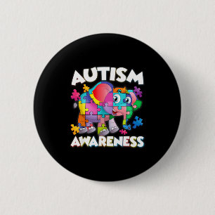 Olifant puzzelstuk autisme bewustzijn maand jongen ronde button 5,7 cm