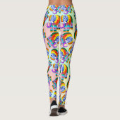 Olifant regenboog kleuren patchwork leggings (Achterkant)