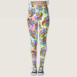 Olifant regenboog kleuren patchwork leggings