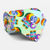 Olifant regenboog kleuren patchwork stropdas (Opgerold)