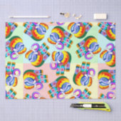Olifant regenboog kleuren patchwork tissuepapier (Craft)