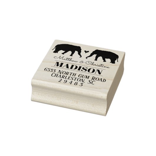 Olifant retour adres stempel - bruiloft dieren (Stempel)