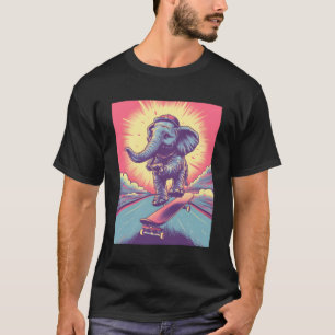 Olifant Riding Skateboard Skateboarder Skater Ska T-shirt