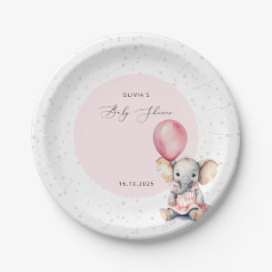 Olifant roze ballon meisje Baby shower welkom Papieren Bordje