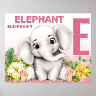 Olifant Safari Alfabet Chart Poster