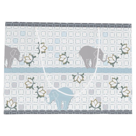 Olifant Safari Blauw | BABY SHOWER Groot Cadeauzakje (Achterkant)