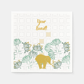 Olifant Safari Floral Oerwoud Zoo Botanical Servet