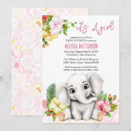 Olifant Safari Tropisch Oerwoud Baby shower Kaart