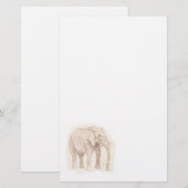 Olifant schets kunst briefpapier (Voorkant / Achterkant)