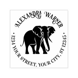 Olifant Silhouet Naam Retouradres Zelfinktende Stempel