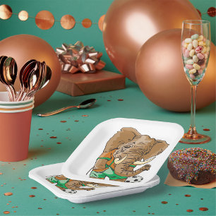 Olifant Spelen Football Papieren Bordje