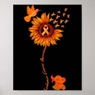 Olifant Strijkt Oranje Lint Leukemie Kanker Poster