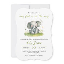 Olifant Thema Baby shower Invitation