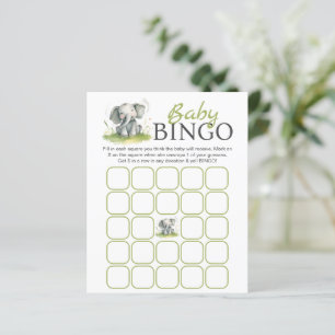 Olifant Theme Baby shower Bingo Papier Blad
