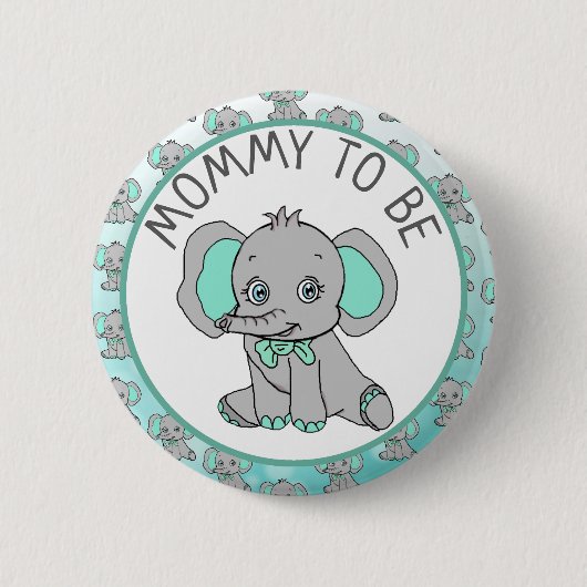 Olifant Theme Mam om Baby shower te zijn Ronde Button 5,7 Cm (Voorkant)