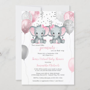 Olifant Tweeling Meisjes Ballon Virtuele Baby Show Kaart