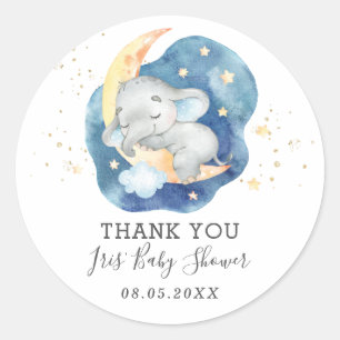 Olifant Twinkle Little Star Baby Dank je wel Ronde Sticker