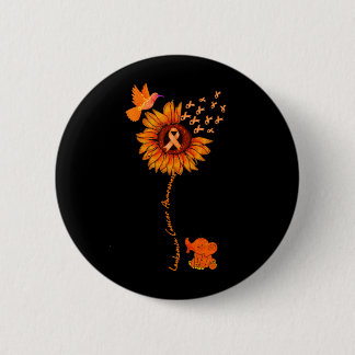 Olifant Uitzwaiers Oranje Lint Leukemie Kanker Ronde Button 5,7 Cm
