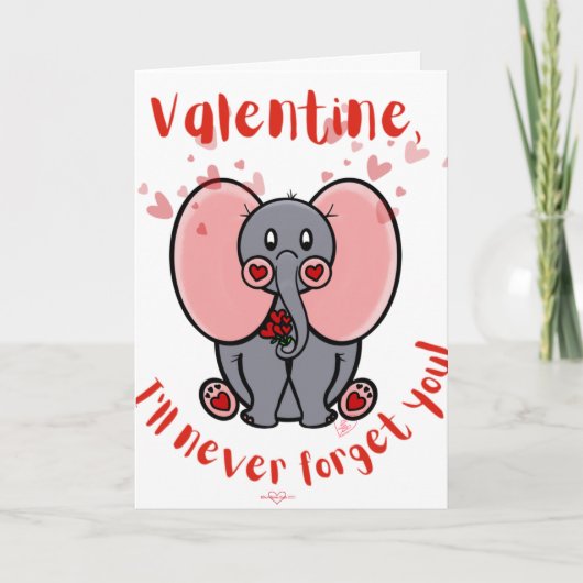Olifant Valentijnsdag Kaart (Voorkant)