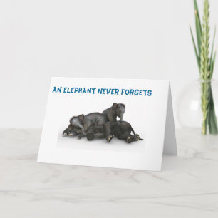 Olifant vergeet nooit Kaart Vriendschap Familie 5x