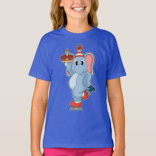 Olifant Verjaardag schaatsen T-shirt