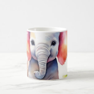 Olifant Vibrant Waterverf Koffiemok