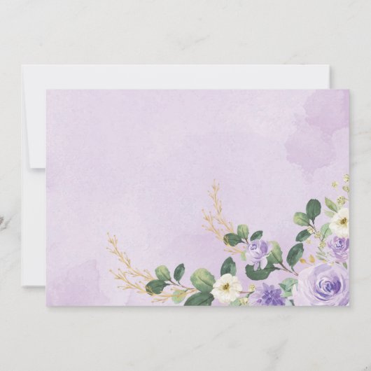 Olifant Violet Paarse Bloemen Tuin Baby shower Kaart (Achterkant)