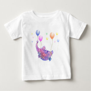 Olifant Vliegen met Ballonnen Grappig Baby T-shirt