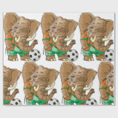 Olifant Voetballer Grappig Sportdier Cadeaupapier (Vlak)
