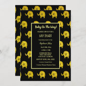 Olifant voor Baby Shower Feestje Dier Goud Glitter Kaart (Voorkant / Achterkant)